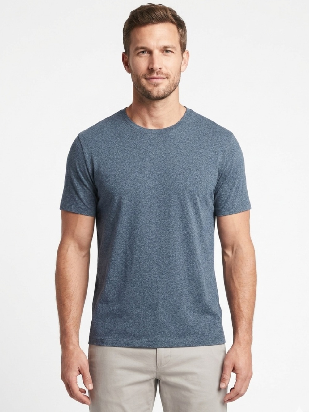 BANANA REPUBLIC PIMA PERFORMANCE TEE HEATHERED BLUE COTTON MODAL MENS SIZE XL
